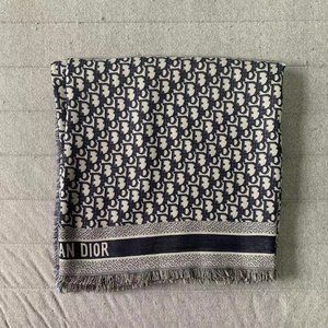 Navy blue Dior Oblique shawl